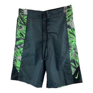 Nike Mens Swim Trunks Shorts Size Small Charcoal Gray Elastic Waist Drawstring